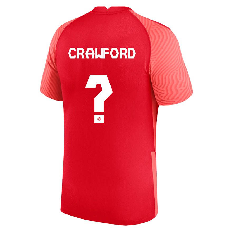 メンズカナダタイラー・クロフォード#0赤ホームシャツ22-24ジャージー