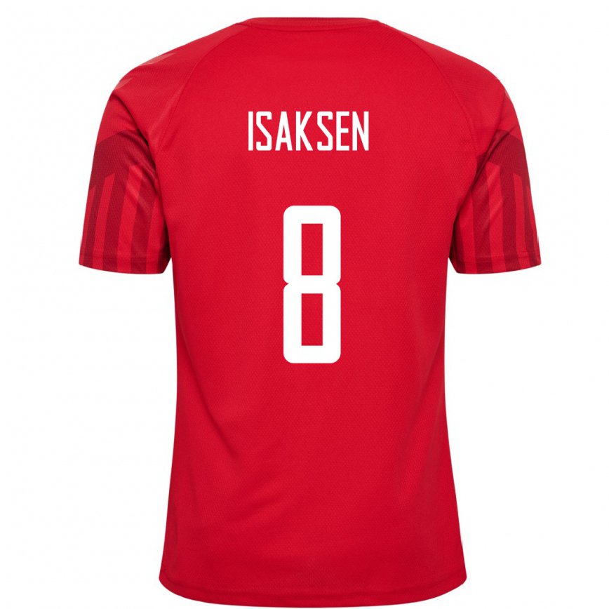 メンズデンマークグスタフ・イサクセン#8赤ホームシャツ22-24ジャージー