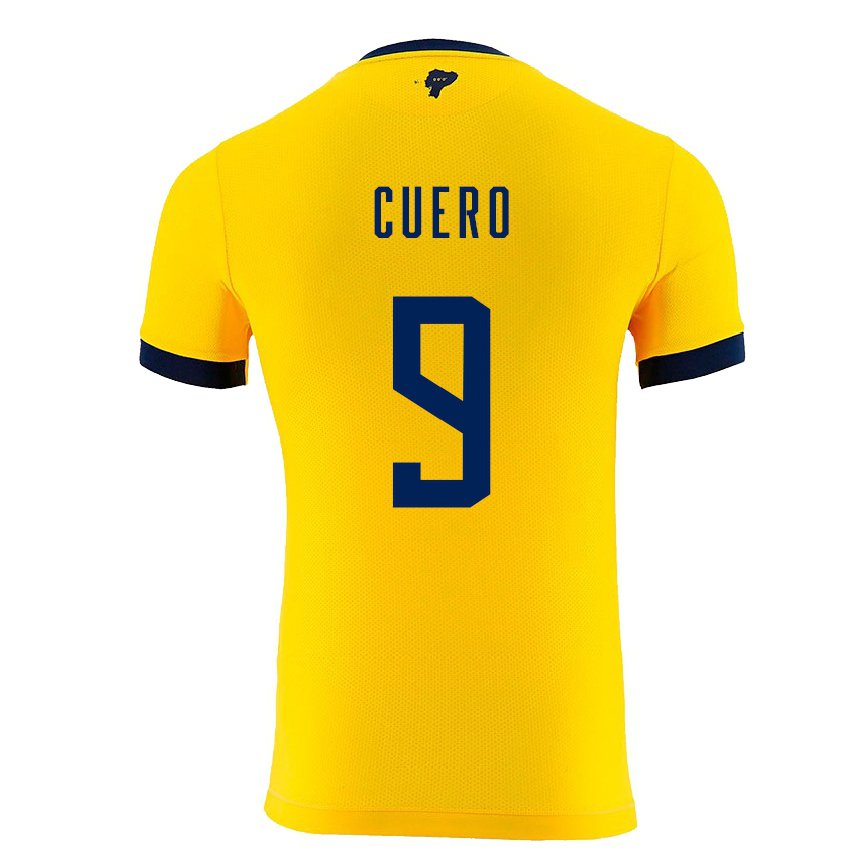 メンズエクアドルジャスティン・クエロ#9黄色ホームシャツ22-24ジャージー