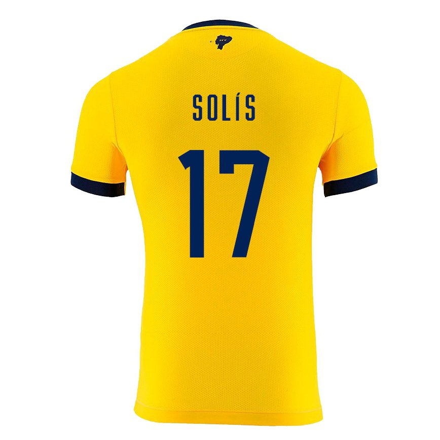 メンズエクアドルマティアス・ソリス#17黄色ホームシャツ22-24ジャージー