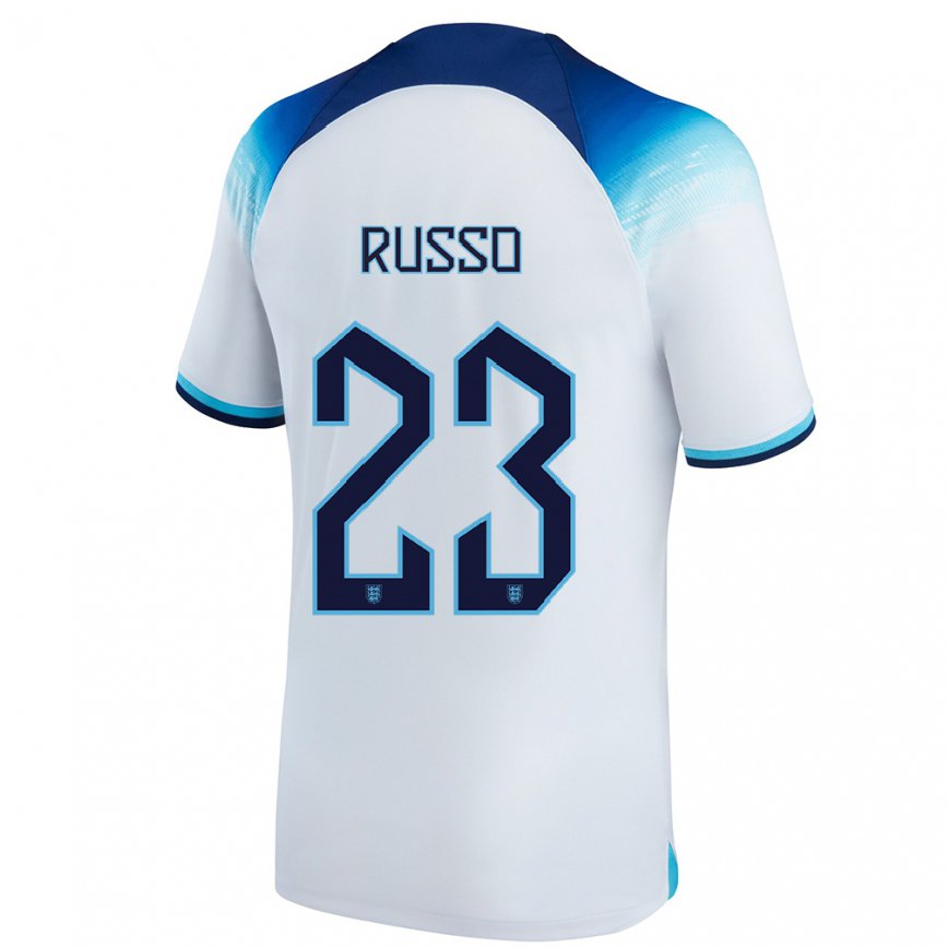 メンズイングランドアレッシア・ルッソ#23白青ホームシャツ22-24ジャージー