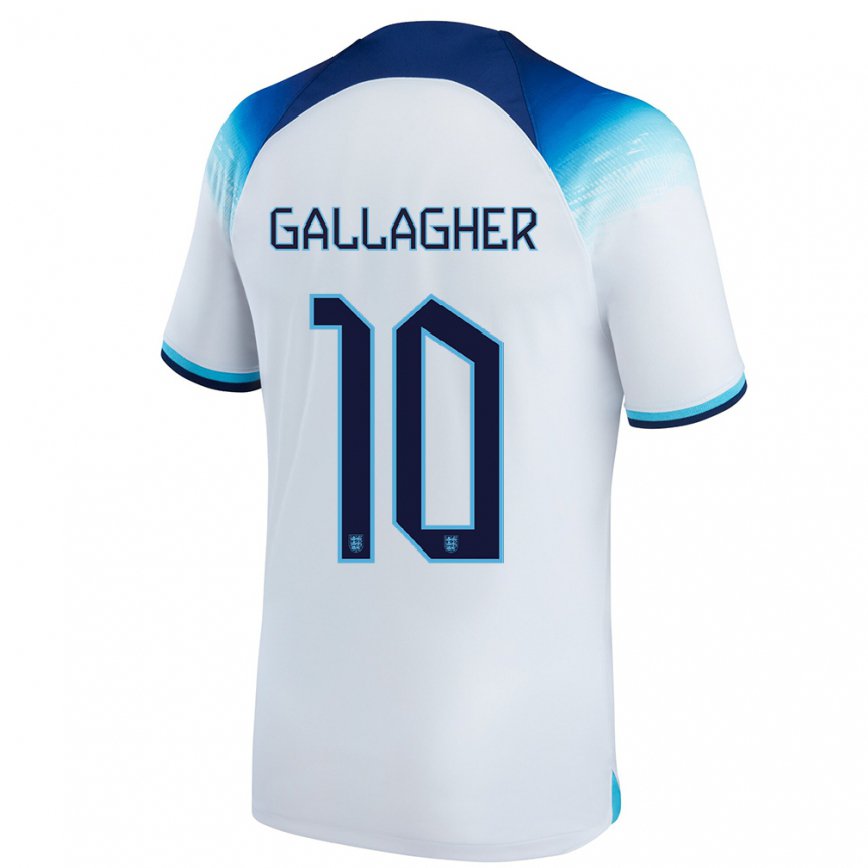 メンズイングランドコナー・ギャラガー#10白青ホームシャツ22-24ジャージー