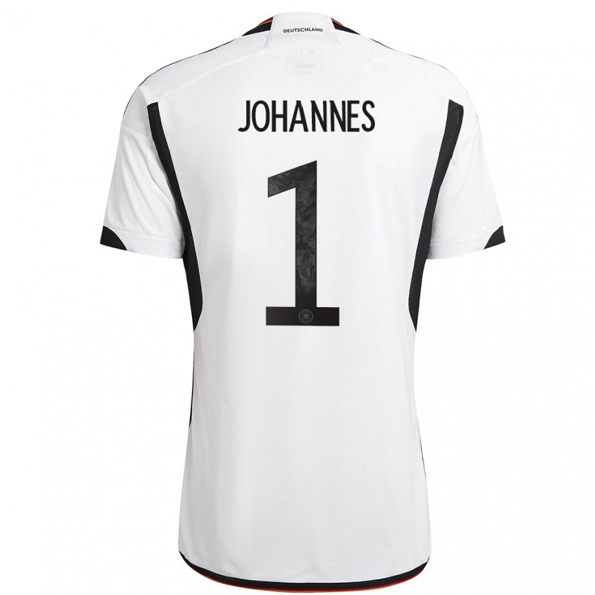 メンズドイツスティーナ・ヨハネス#1白黒ホームシャツ22-24ジャージー
