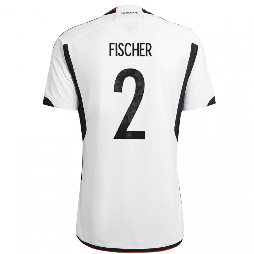メンズドイツキリアン・フィッシャー#2白黒ホームシャツ22-24ジャージー