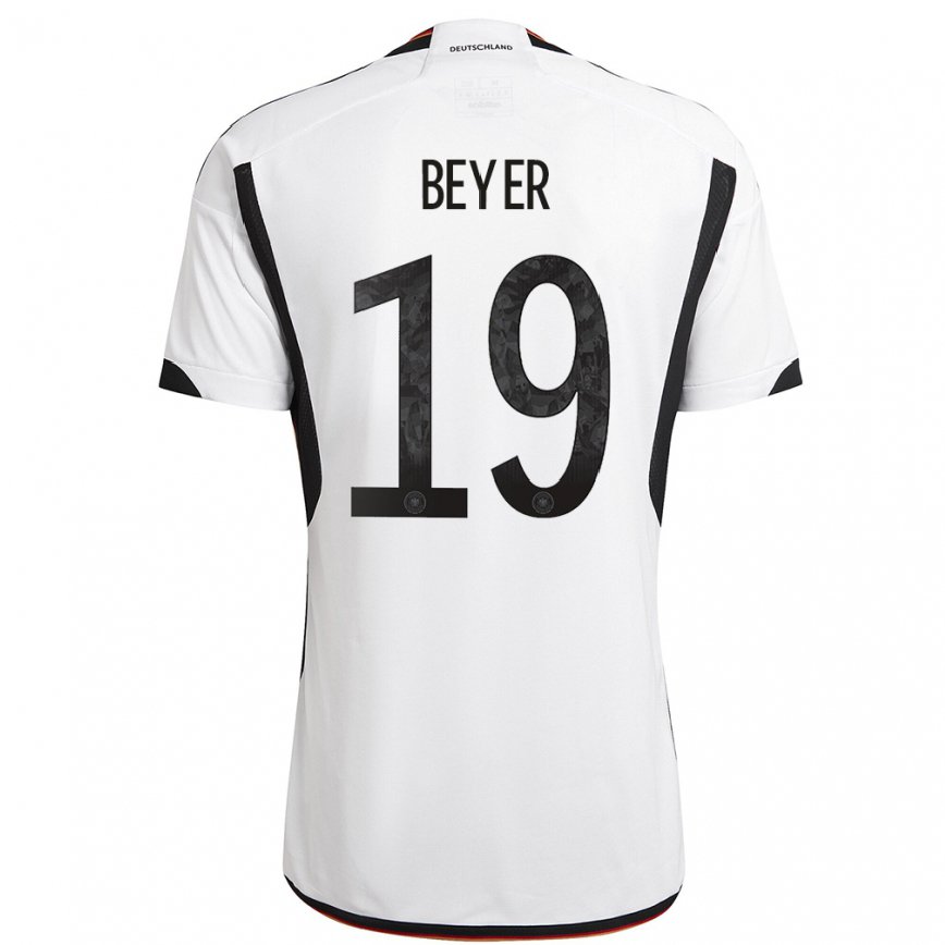 メンズドイツルイス・バイヤー#19白黒ホームシャツ22-24ジャージー