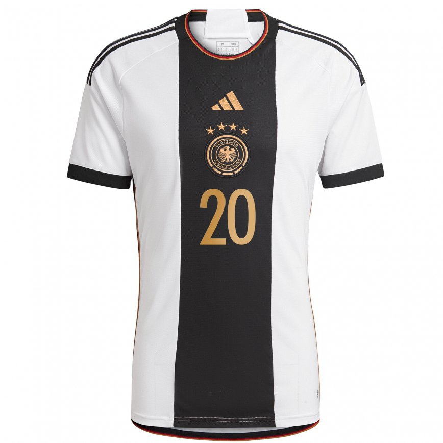 メンズドイツラザール・サマルジッチ#20白黒ホームシャツ22-24ジャージー