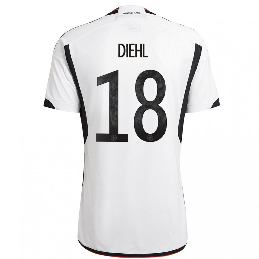 メンズドイツジャスティン・ディール#18白黒ホームシャツ22-24ジャージー