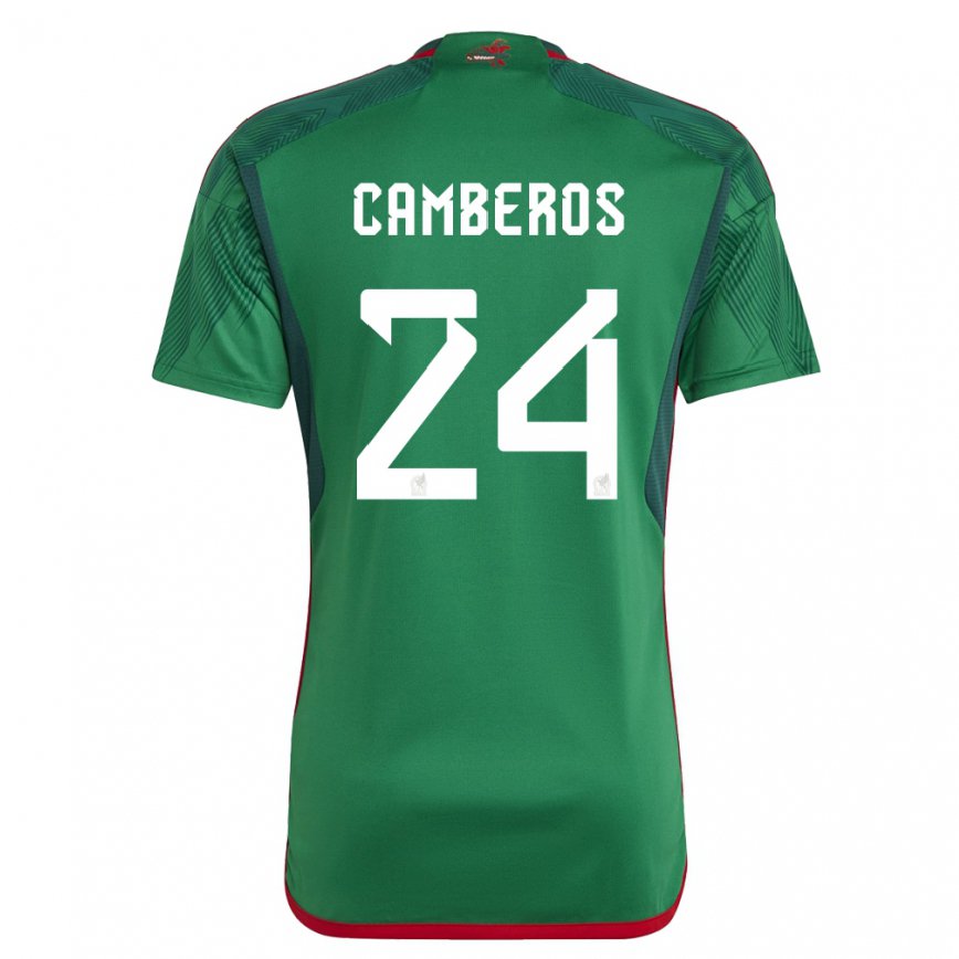 メンズメキシコスカーレット・カンベロス#24緑ホームシャツ22-24ジャージー