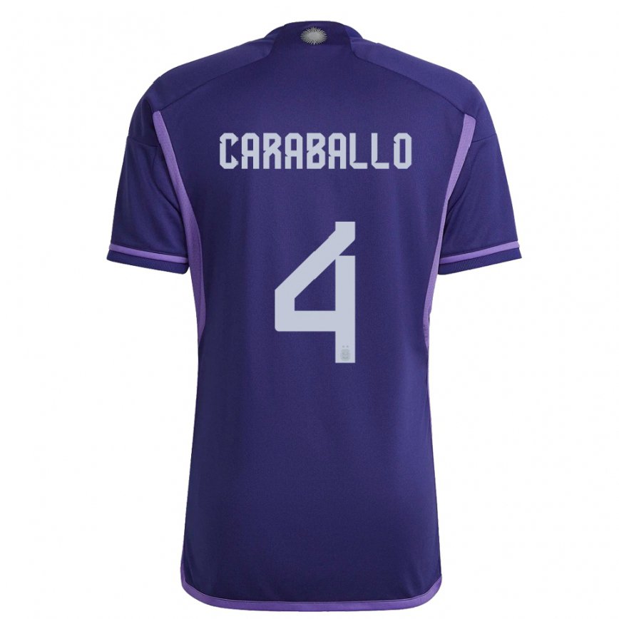 メンズアルゼンチンブライアン・カラバロ#4紫のアウェイシャツ22-24ジャージー