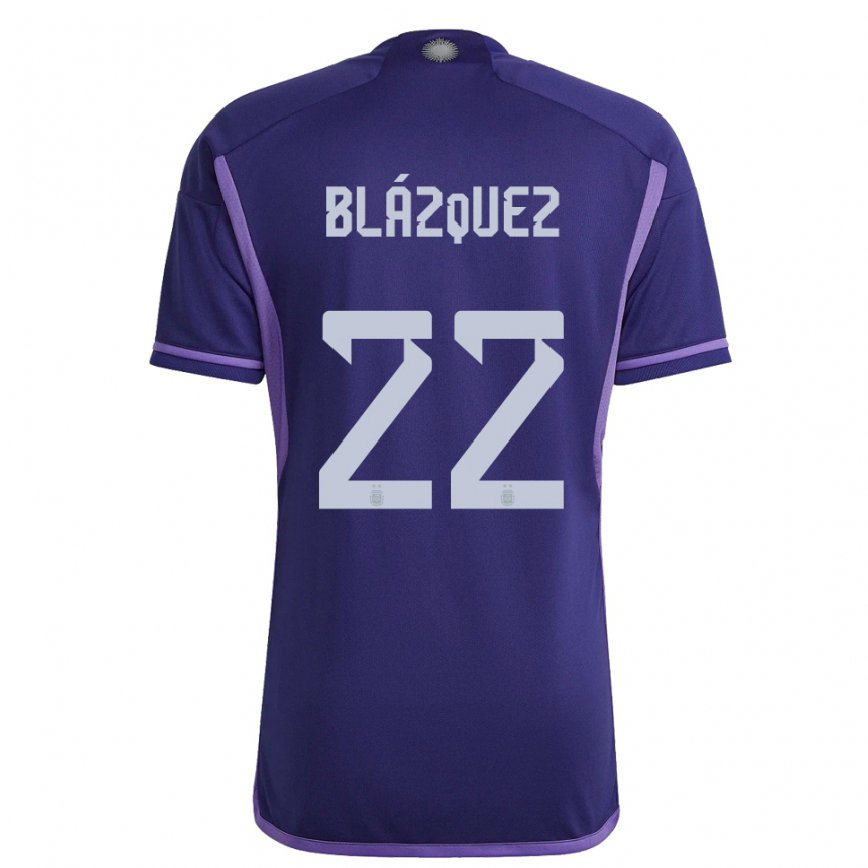 メンズアルゼンチンホアキン・ブラスケス#22紫のアウェイシャツ22-24ジャージー