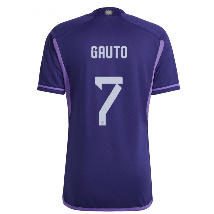 メンズアルゼンチンフアン・ガウト#7紫のアウェイシャツ22-24ジャージー