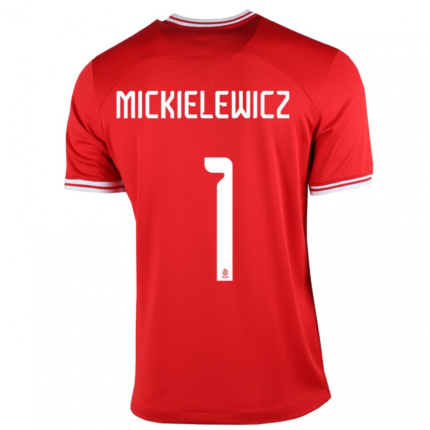 メンズポーランドアレクサンダー・ミキエレヴィッチ#1赤アウェイシャツ22-24ジャージー