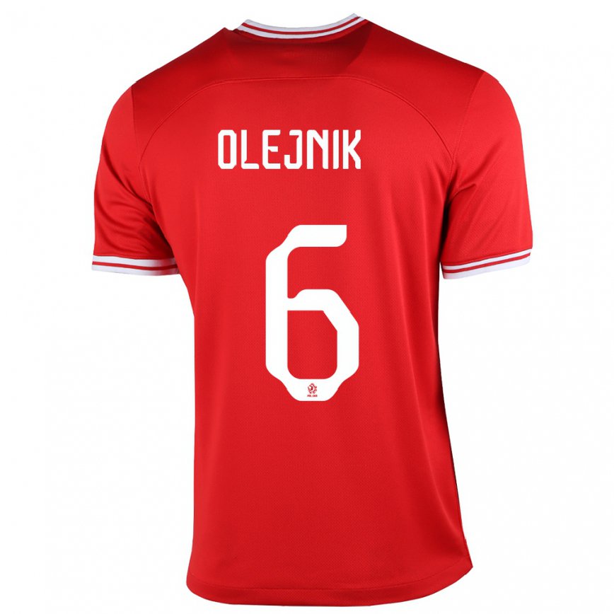 メンズポーランドパトリック・オレイニク#6赤アウェイシャツ22-24ジャージー