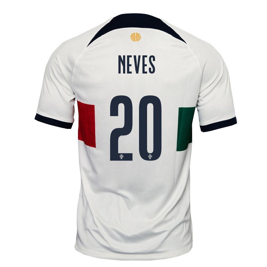 メンズポルトガルジョアン・ネベス#20白アウェイシャツ22-24ジャージー