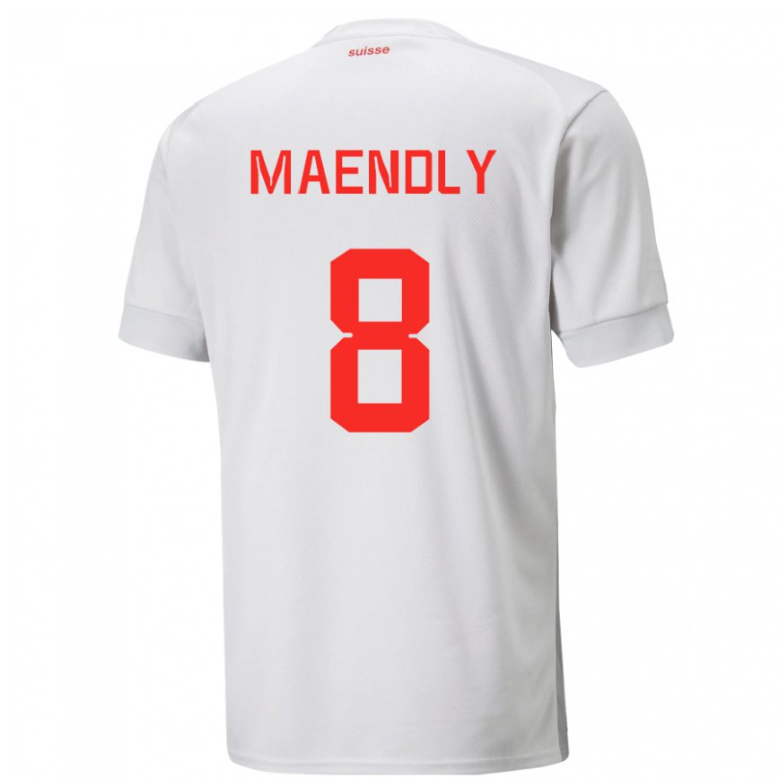 メンズスイスサンディ・メンドリー#8白アウェイシャツ22-24ジャージー