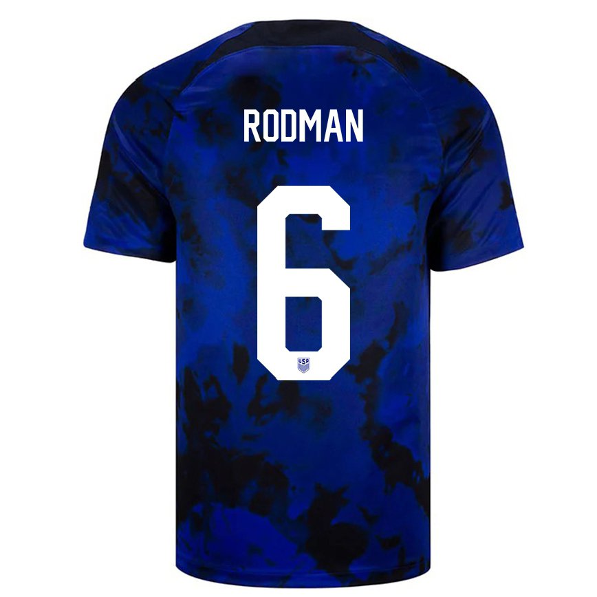 メンズアメリカ合衆国トリニティ・ロッドマン#6ロイヤルブルーアウェイシャツ22-24ジャージー