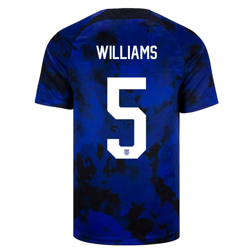 メンズアメリカ合衆国トーマス・ウィリアムス#5ロイヤルブルーアウェイシャツ22-24ジャージー