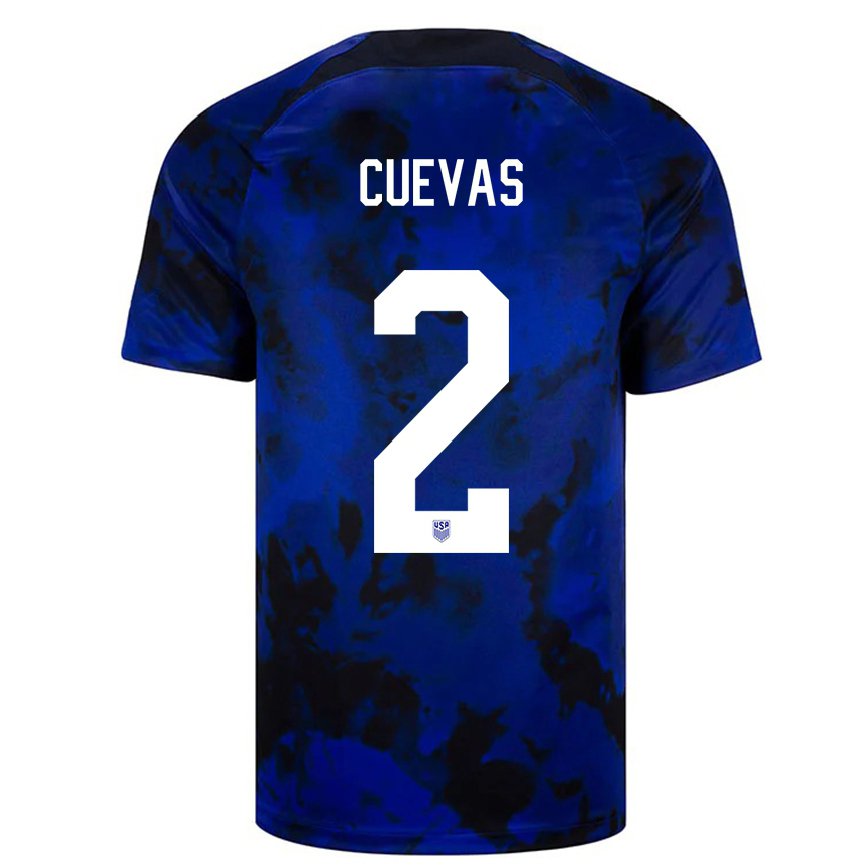 メンズアメリカ合衆国マウリシオ・クエヴァス#2ロイヤルブルーアウェイシャツ22-24ジャージー