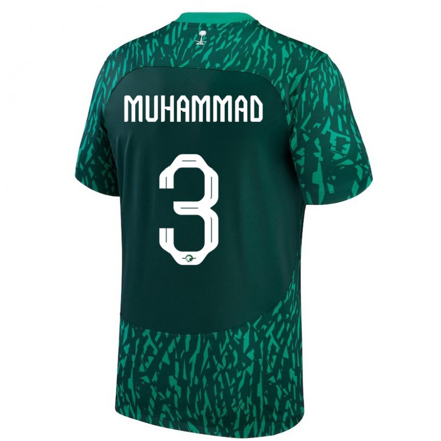 メンズサウジアラビアリン・ムハンマド#3dark 緑アウェイシャツ22-24ジャージー