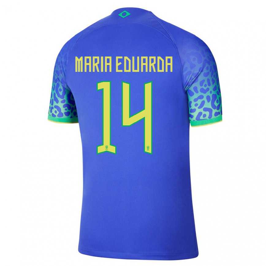 メンズブラジルマリア・エドゥアルダ#14青いアウェイシャツ22-24ジャージー