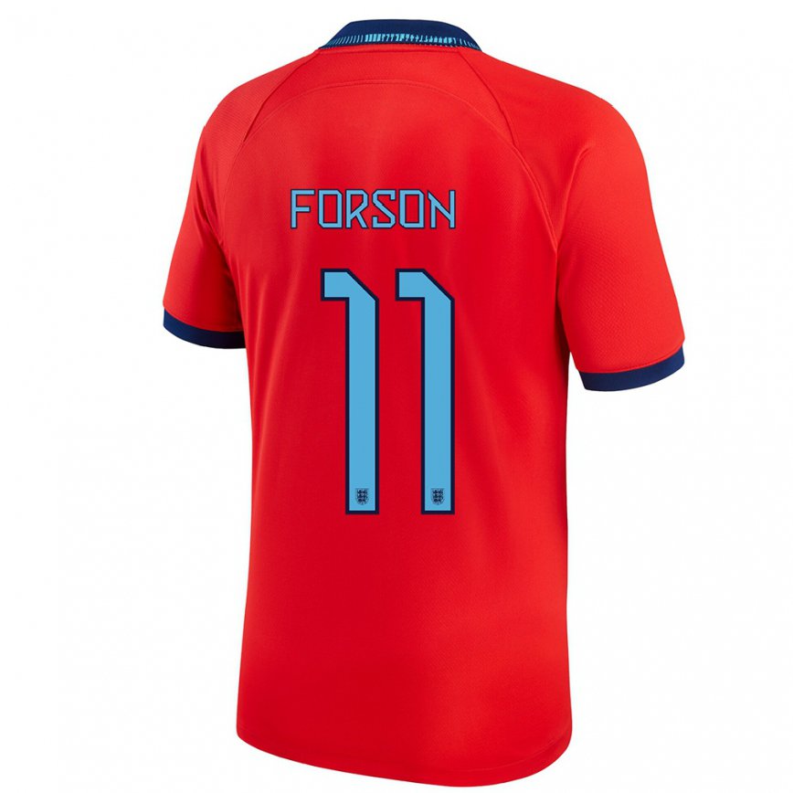 メンズイングランドオマリ・ネイサン・フォーソン#11赤アウェイシャツ22-24ジャージー