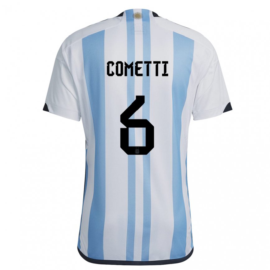 レディースアルゼンチンアルダナ・コメッティ#6ホワイトスカイブルーホームシャツ22-24ジャージー