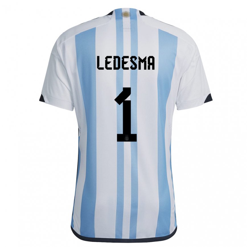 レディースアルゼンチンヘレミアス・レデスマ#1ホワイトスカイブルーホームシャツ22-24ジャージー