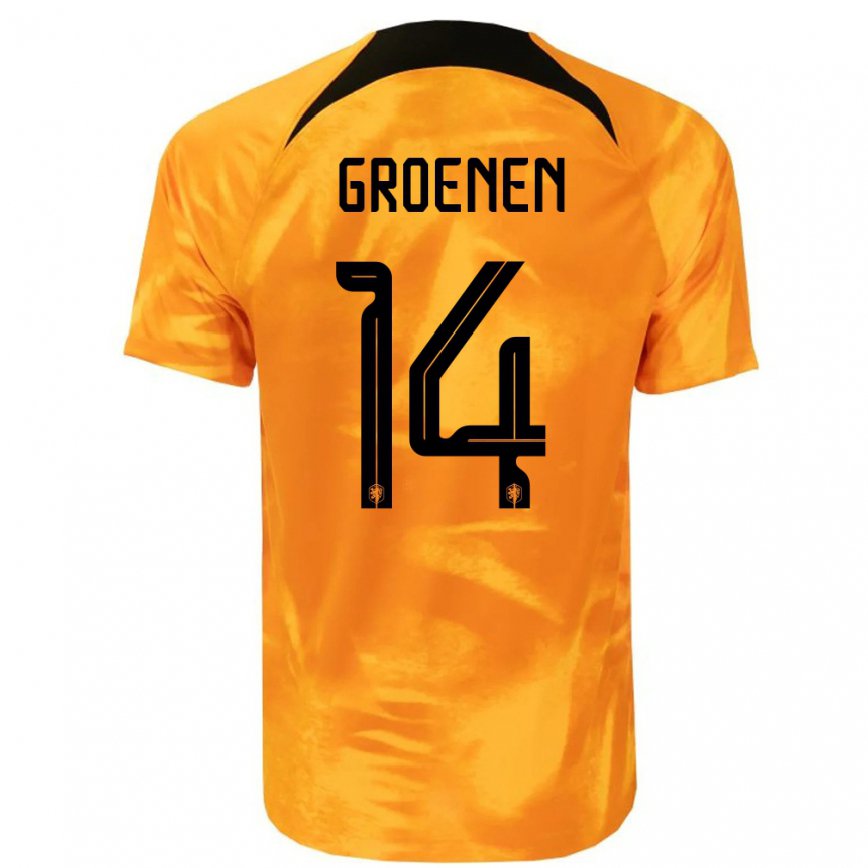 レディースオランダジャキー・フルーネン#14レーザーオレンジホームシャツ22-24ジャージー