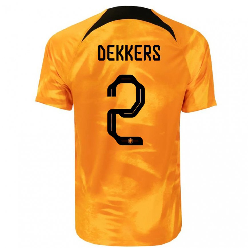 レディースオランダセム・デッカー#2レーザーオレンジホームシャツ22-24ジャージー