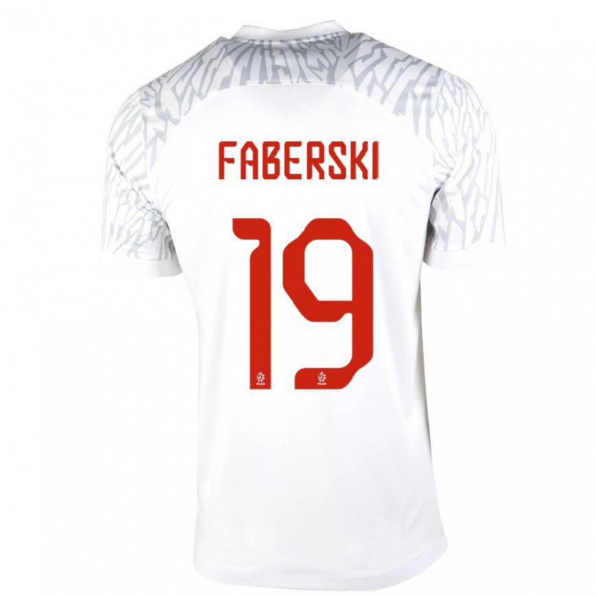 レディースポーランドヤン・ファベルスキー#19白ホームシャツ22-24ジャージー