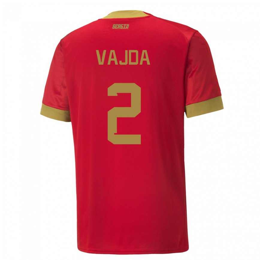 レディースセルビアオルソヤ・ヴァイダ#2赤ホームシャツ22-24ジャージー