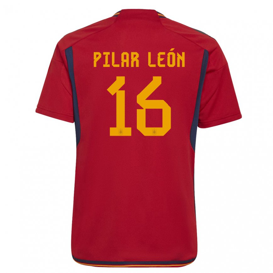 レディーススペインマリア・ピラール・レオン#16赤ホームシャツ22-24ジャージー