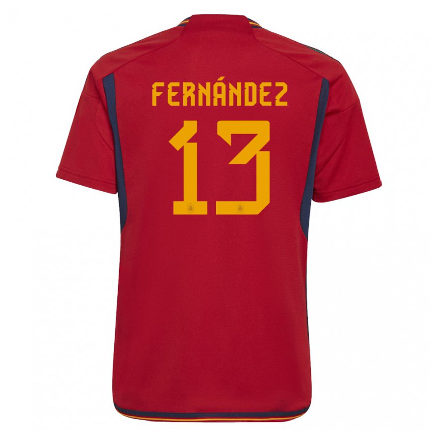 レディーススペインセザール・フェルナンデス#13赤ホームシャツ22-24ジャージー