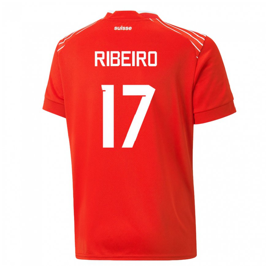 レディーススイスジョエル・リベイロ#17赤ホームシャツ22-24ジャージー