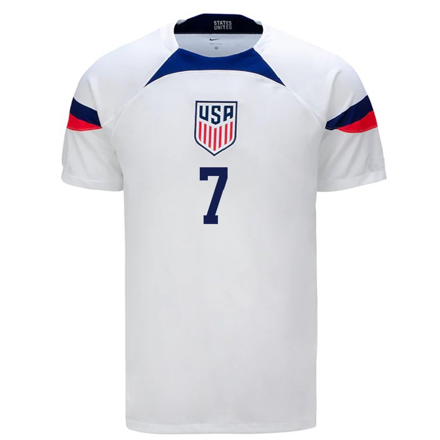 レディースアメリカ合衆国アシュリー・ハッチ#7白ホームシャツ22-24ジャージー