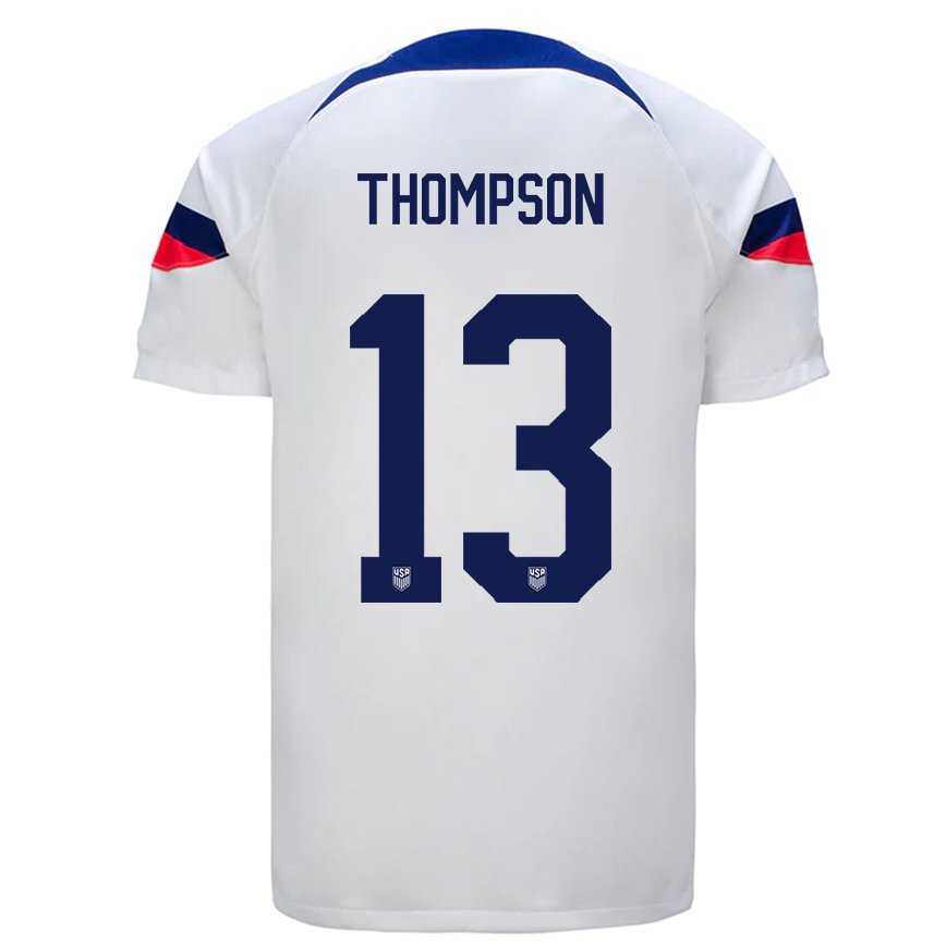 レディースアメリカ合衆国アリッサ・トンプソン#13白ホームシャツ22-24ジャージー