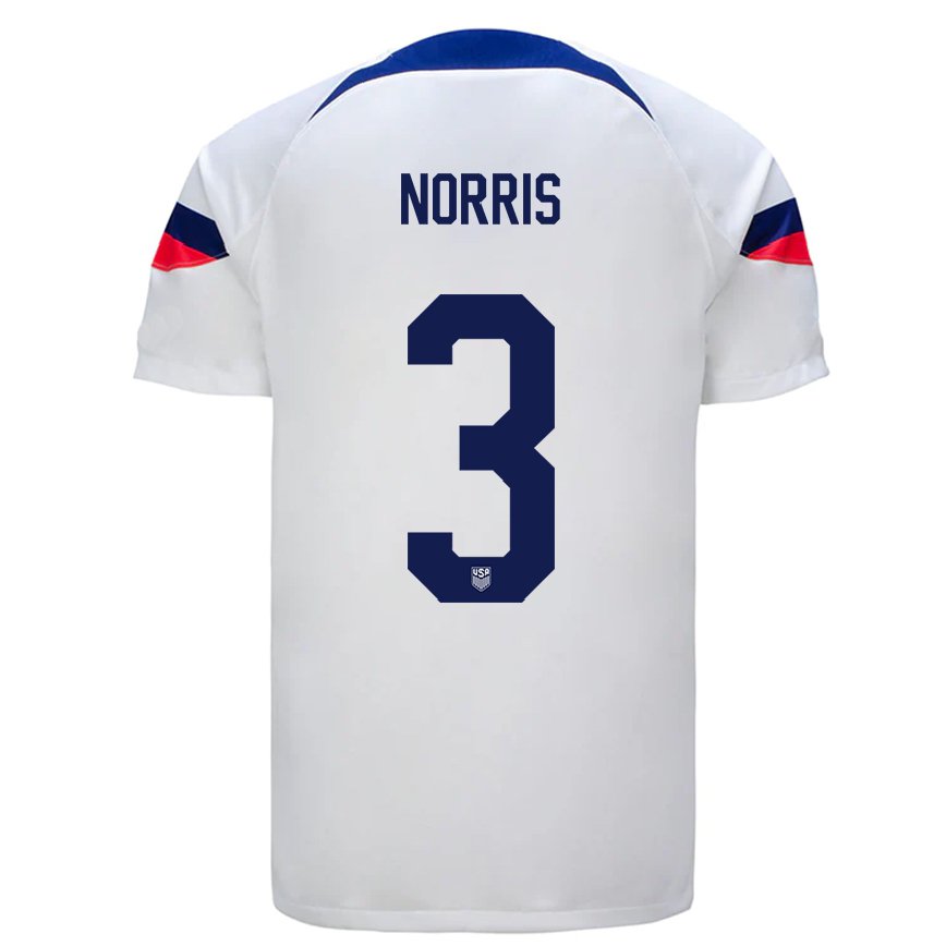 レディースアメリカ合衆国ノラン・ノリス#3白ホームシャツ22-24ジャージー