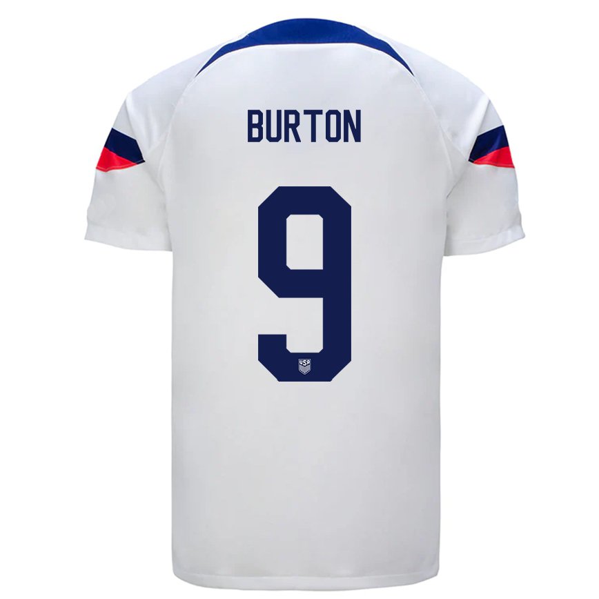 レディースアメリカ合衆国マイカ・バートン#9白ホームシャツ22-24ジャージー