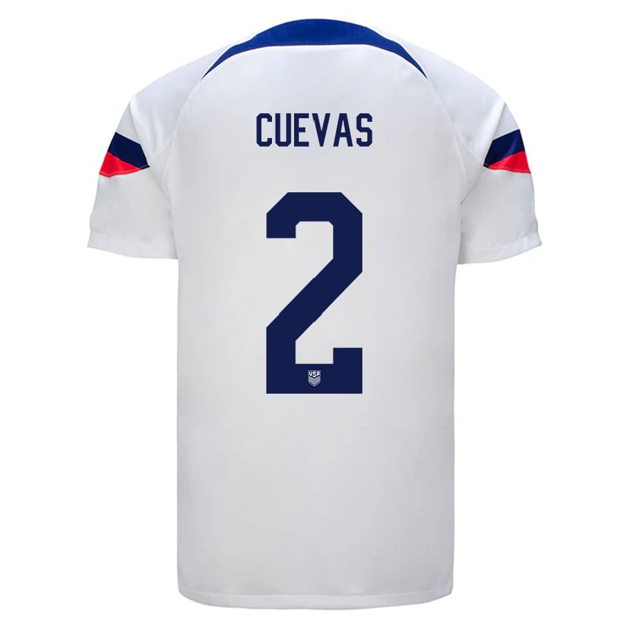 レディースアメリカ合衆国マウリシオ・クエヴァス#2白ホームシャツ22-24ジャージー