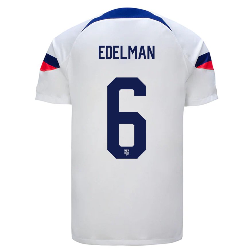 レディースアメリカ合衆国ダニエル・エデルマン#6白ホームシャツ22-24ジャージー
