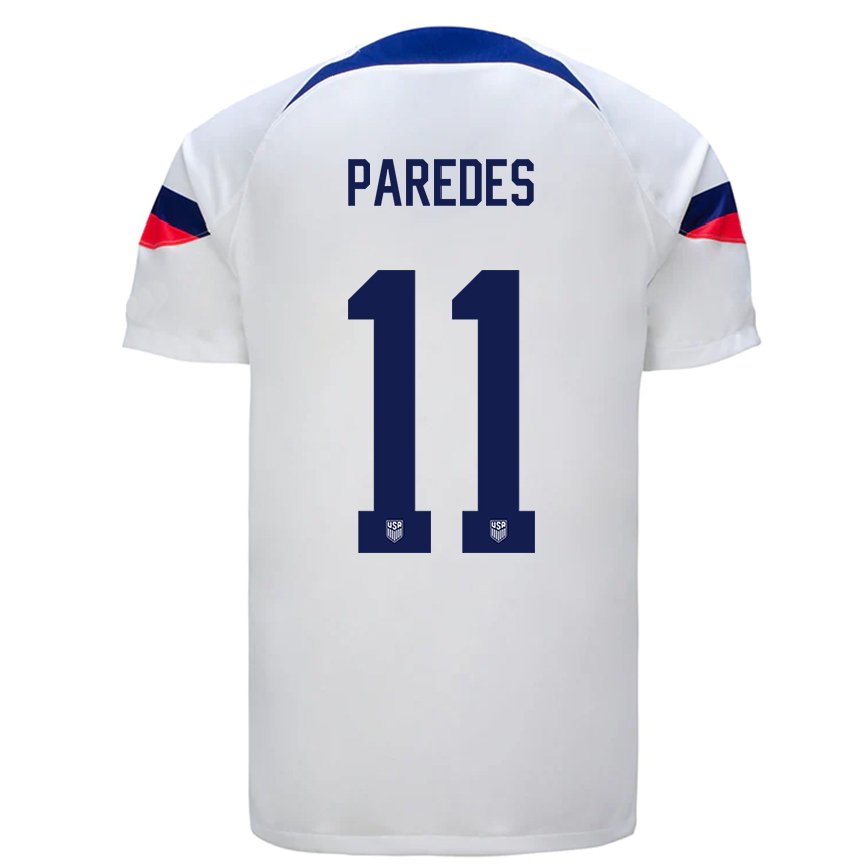 レディースアメリカ合衆国ケヴィン・パレデス#11白ホームシャツ22-24ジャージー