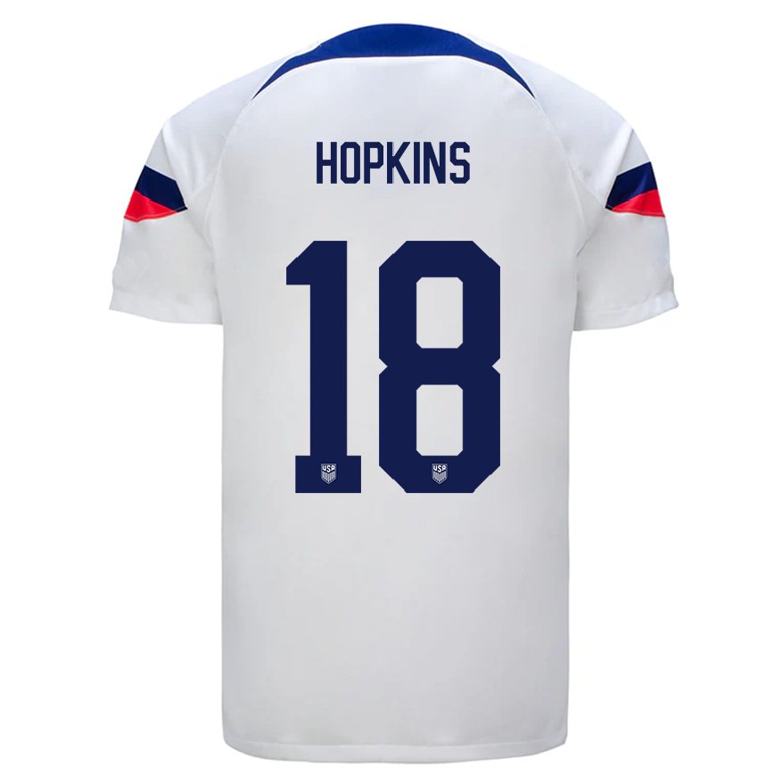 レディースアメリカ合衆国ジャクソン・ホプキンズ#18白ホームシャツ22-24ジャージー
