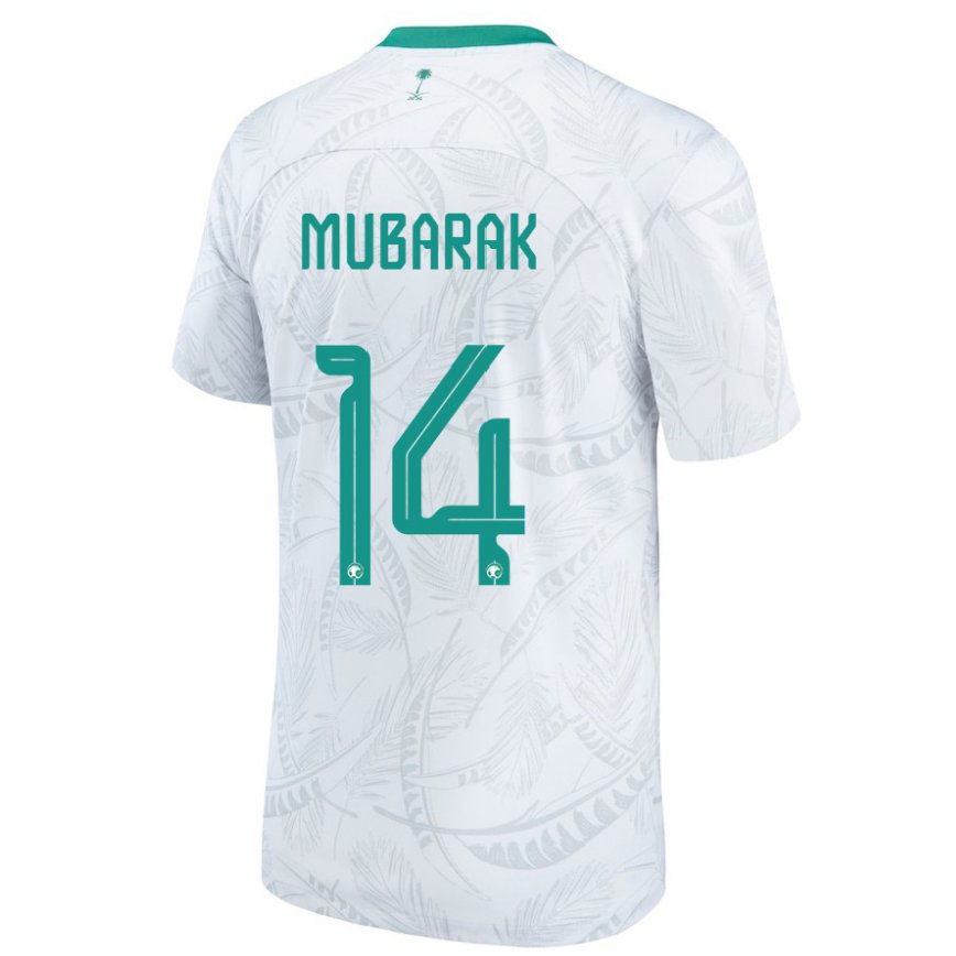 レディースサウジアラビアアル・バンダリー・ムバラク#14白ホームシャツ22-24ジャージー