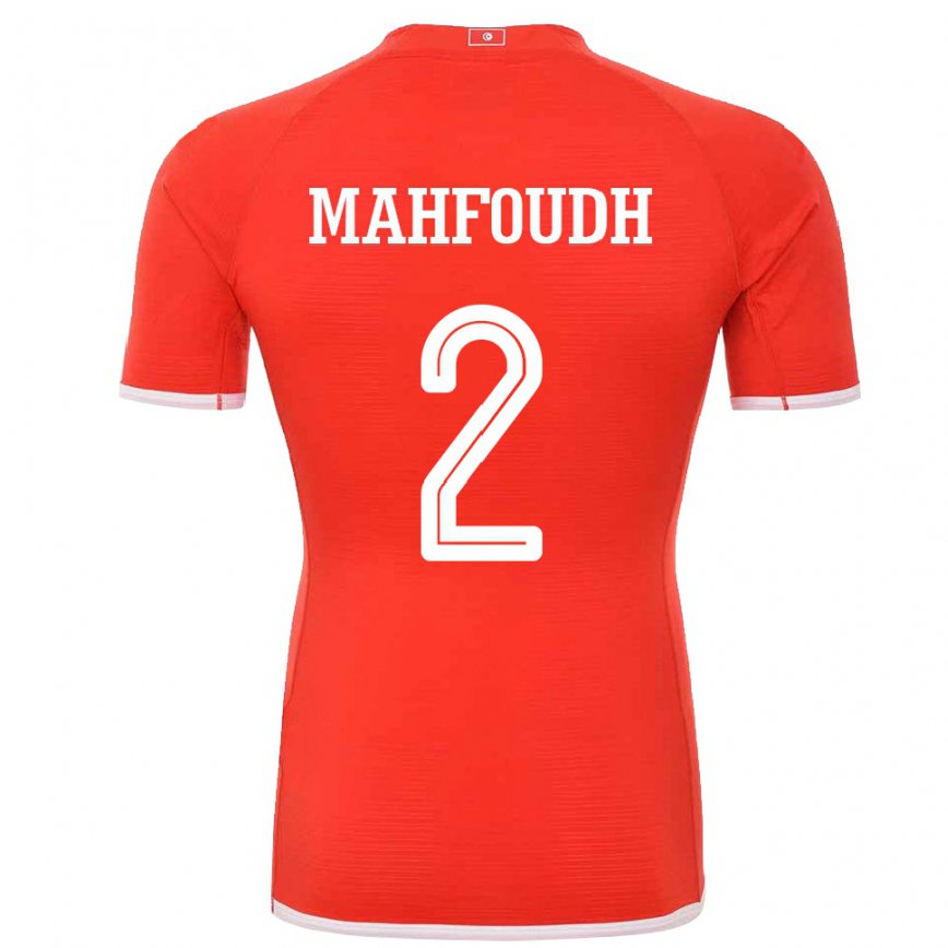 レディースチュニジアディクラ・マフフード#2赤ホームシャツ22-24ジャージー