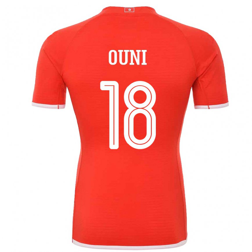 レディースチュニジアサミア・オウニ#18赤ホームシャツ22-24ジャージー