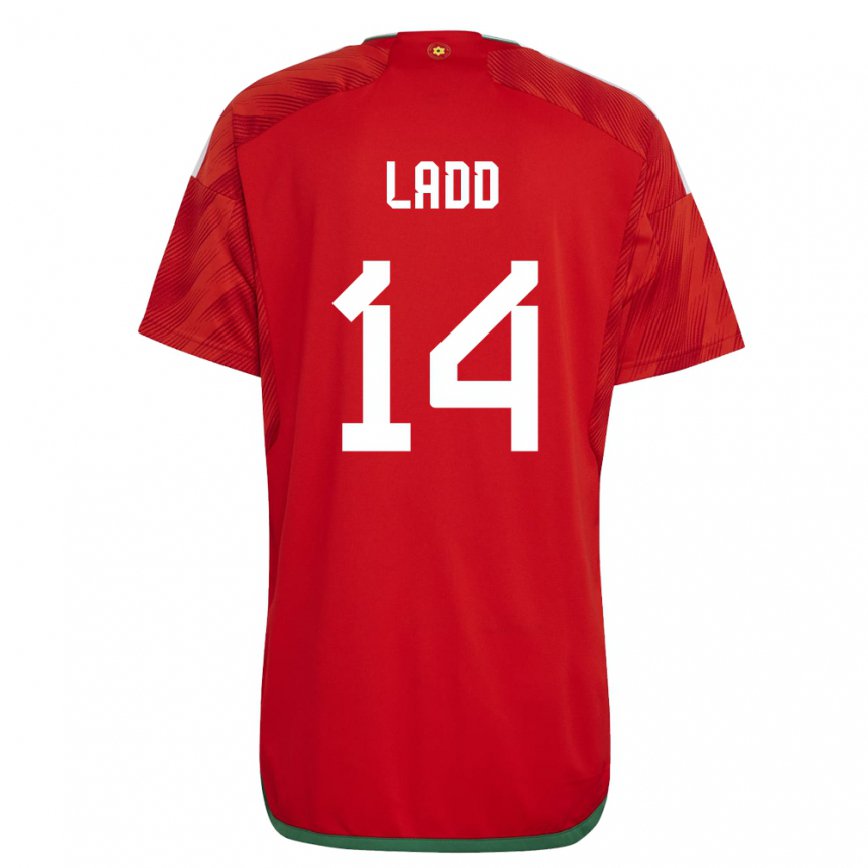 レディースウェールズヘイリー・ラッド#14赤ホームシャツ22-24ジャージー