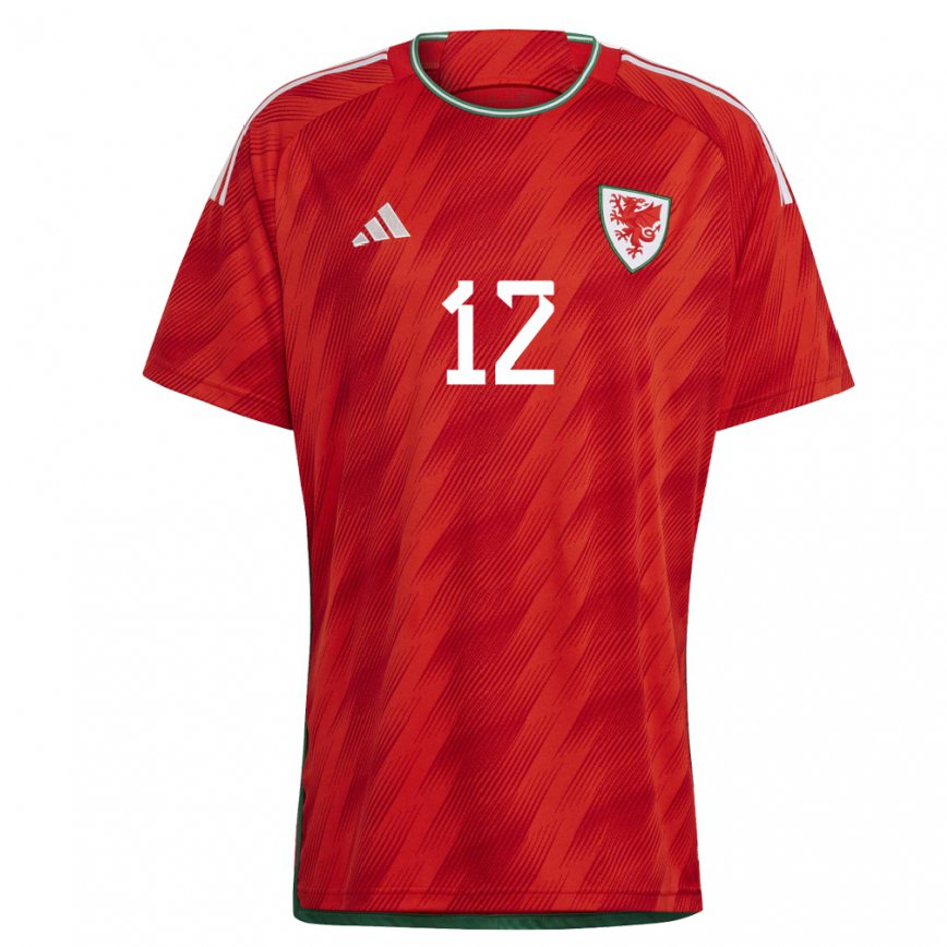 レディースウェールズルイス・リッド#12赤ホームシャツ22-24ジャージー