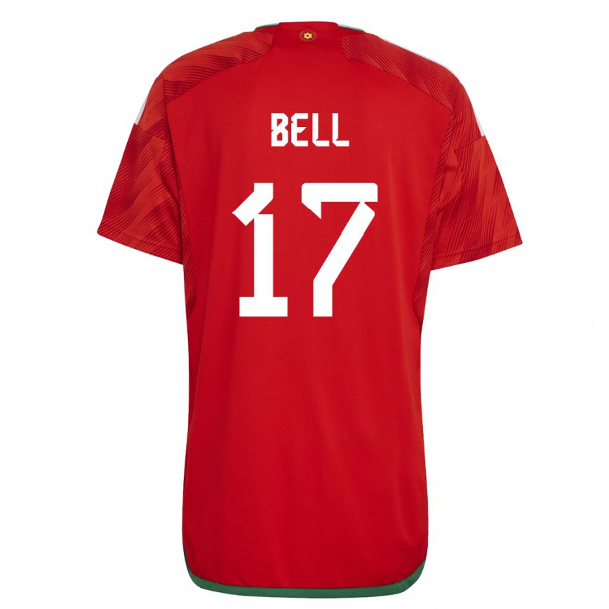 レディースウェールズザック・ベル#17赤ホームシャツ22-24ジャージー