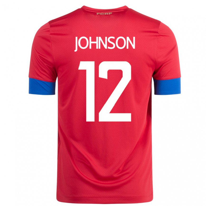 レディースコスタリカショーン・ジョンソン#12赤ホームシャツ22-24ジャージー
