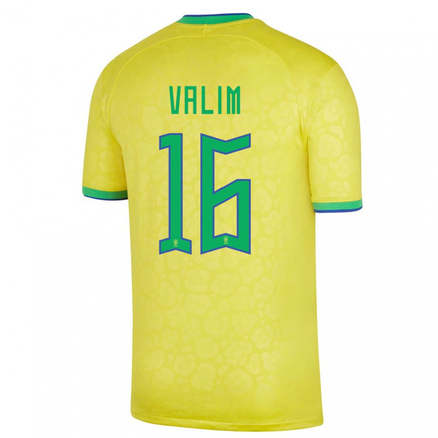 レディースブラジルベルナルド・ヴァリム#16黄色ホームシャツ22-24ジャージー